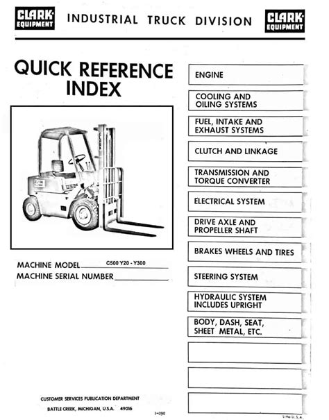 It is the C500 30-60 forklift repair documentation and service instructions for your trucks from Clark. . Clark c500 parts manual pdf